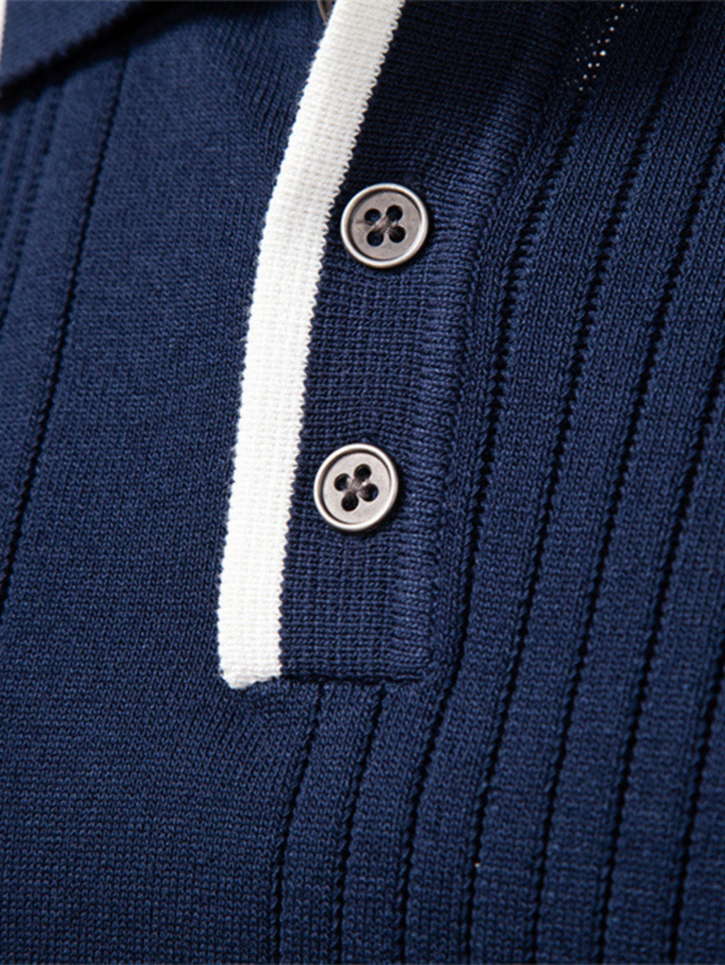 Set – jacquard polo pletené tričko a slim přiléhavé kalhoty