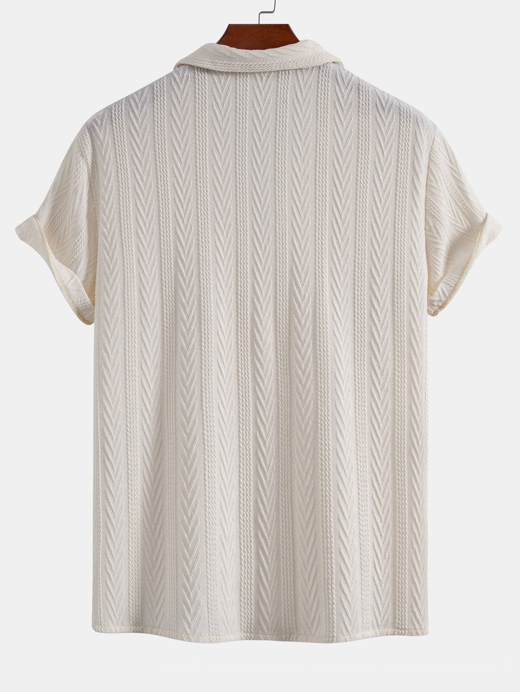Set – kubánská jacquard košile a rovné casual kalhoty