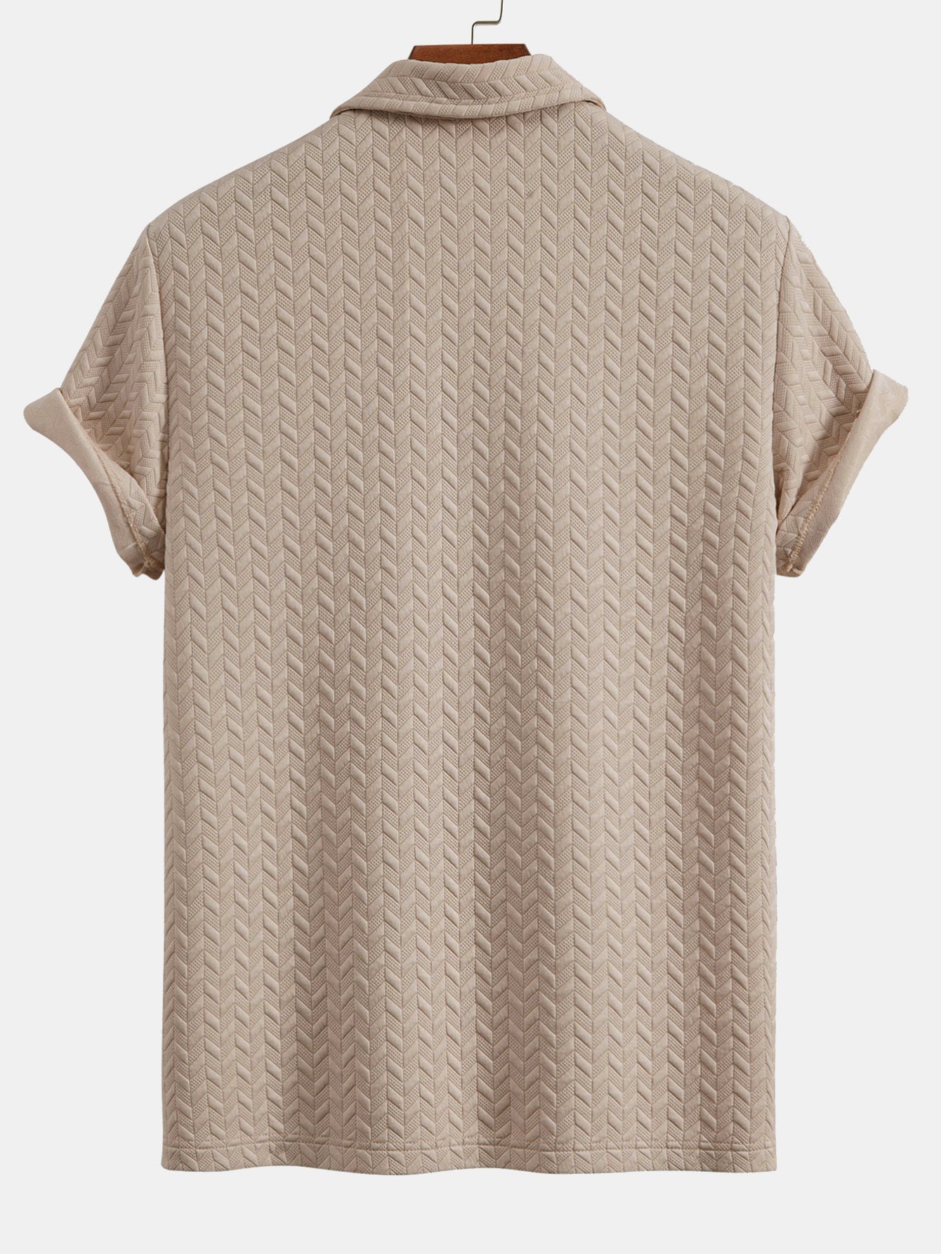 Set – geometrické jacquard polo a krátké kalhoty