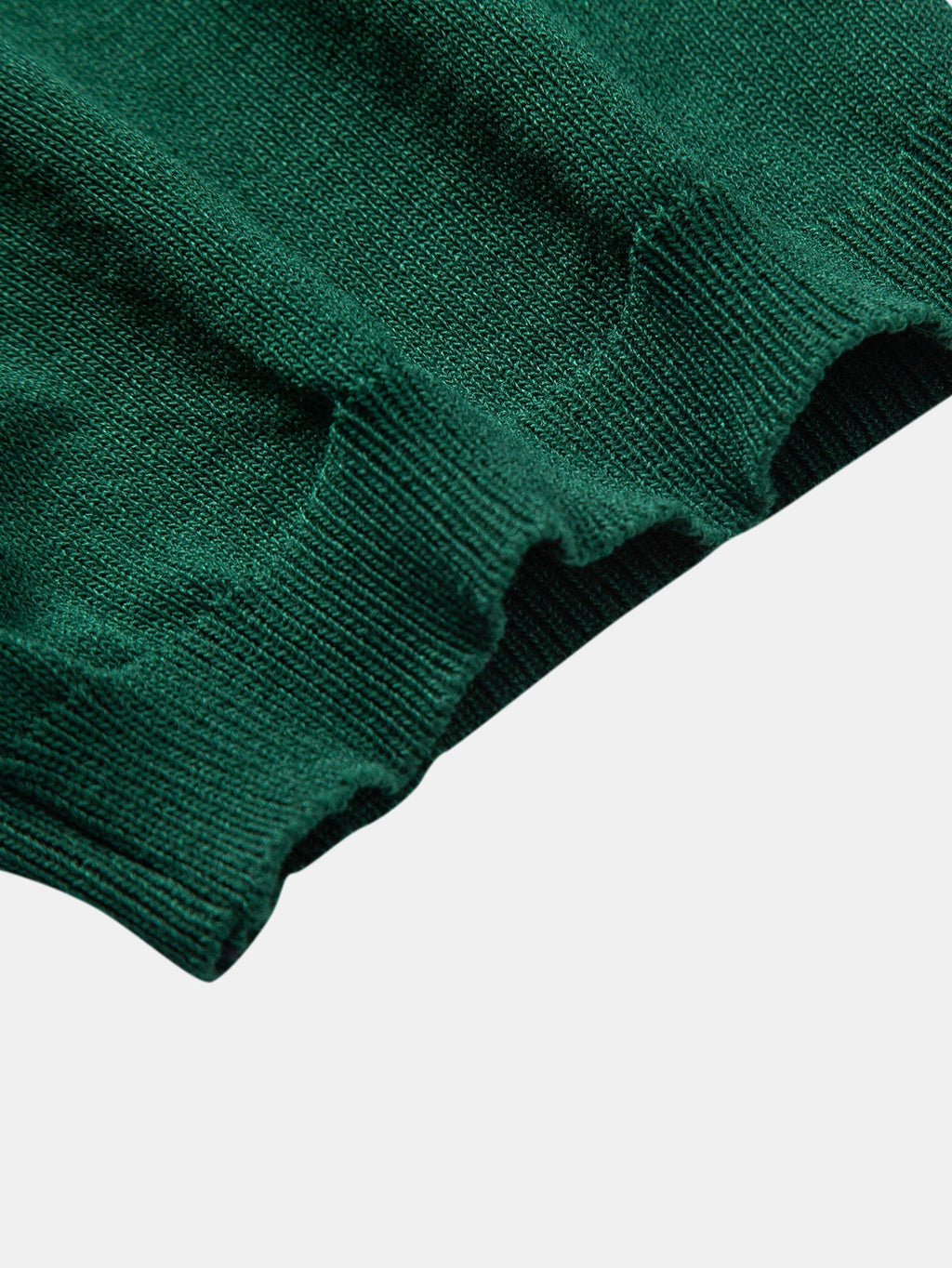 Set – pruhované jacquard polo pletené tričko a rovné kalhoty