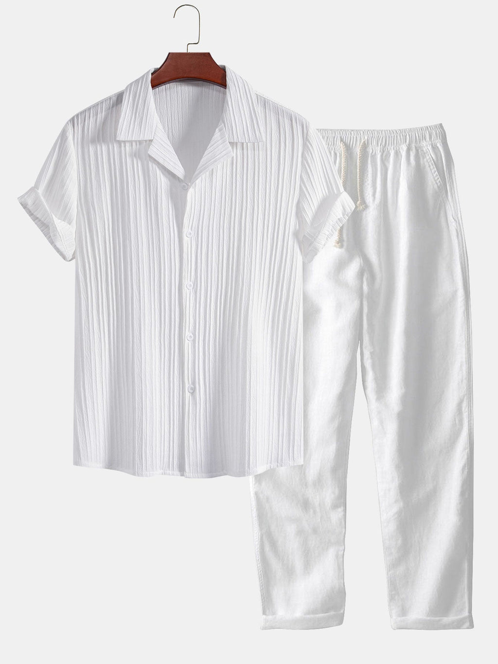 Set – pruhovaná kubánská jacquard košile a kalhoty