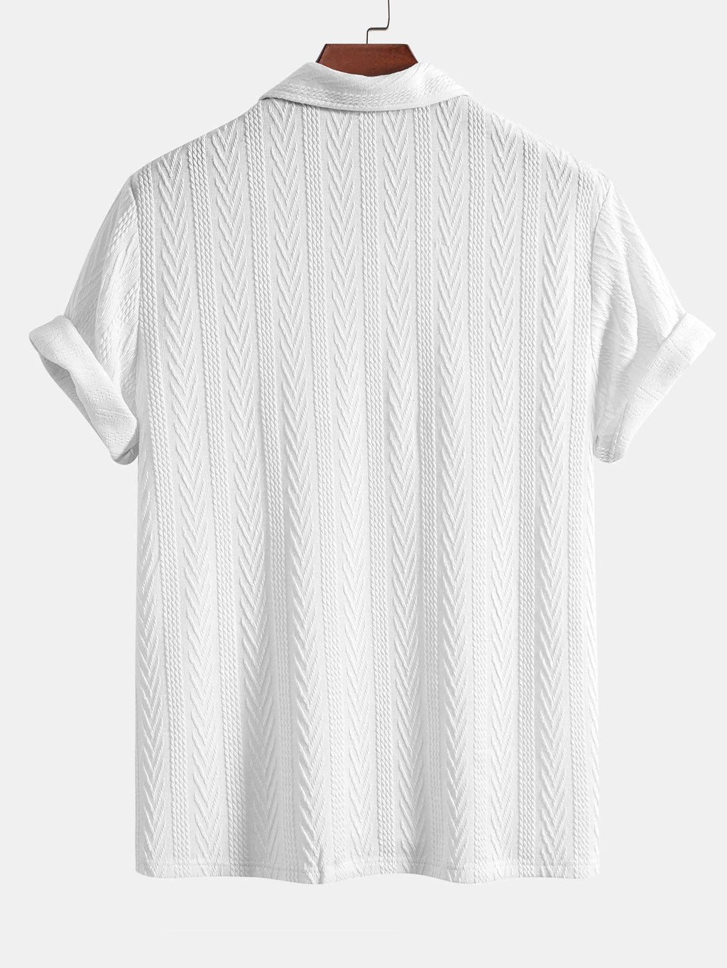 Set – jacquard polo s krátkým rukávem a rovné kalhoty