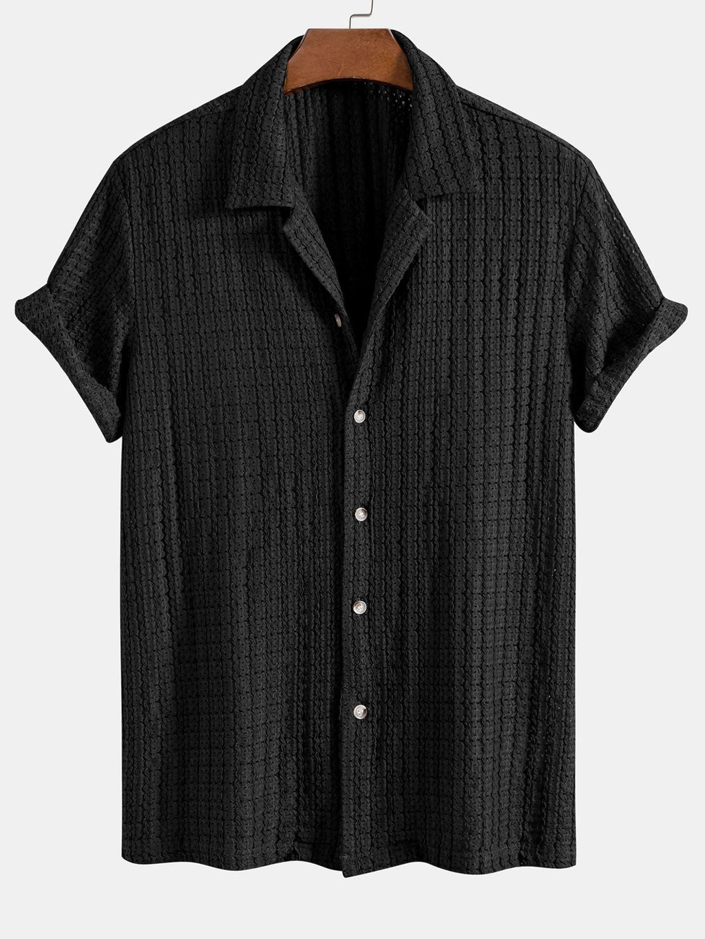 Set – kubánská jacquard košile a rovné lněné kalhoty