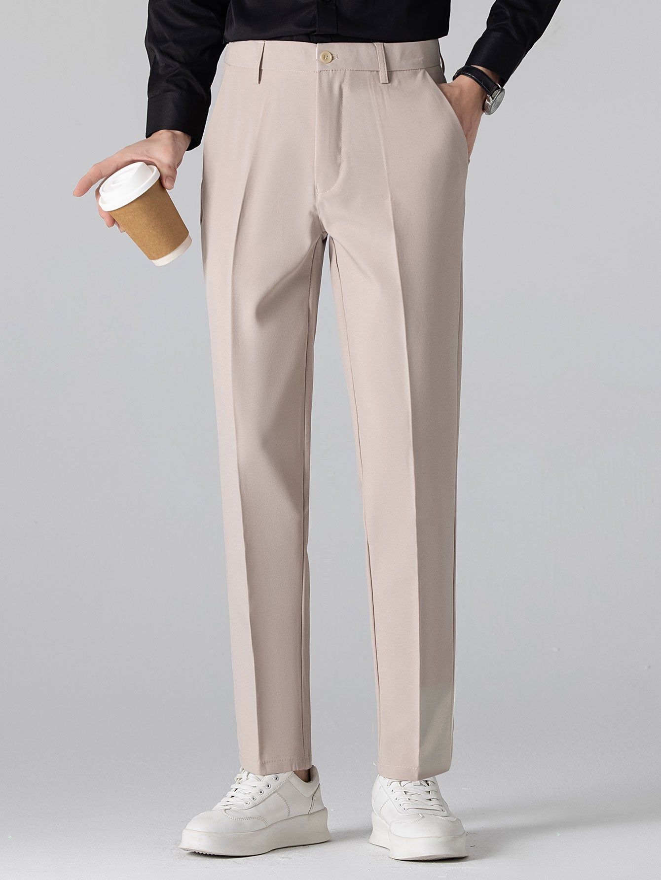 Set – jacquard košile a slim tapered kalhoty