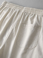 Set – kubánská jacquard košile a rovné lněné kalhoty