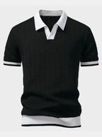 Set – V-výstřih polo svetr a rovné kalhoty