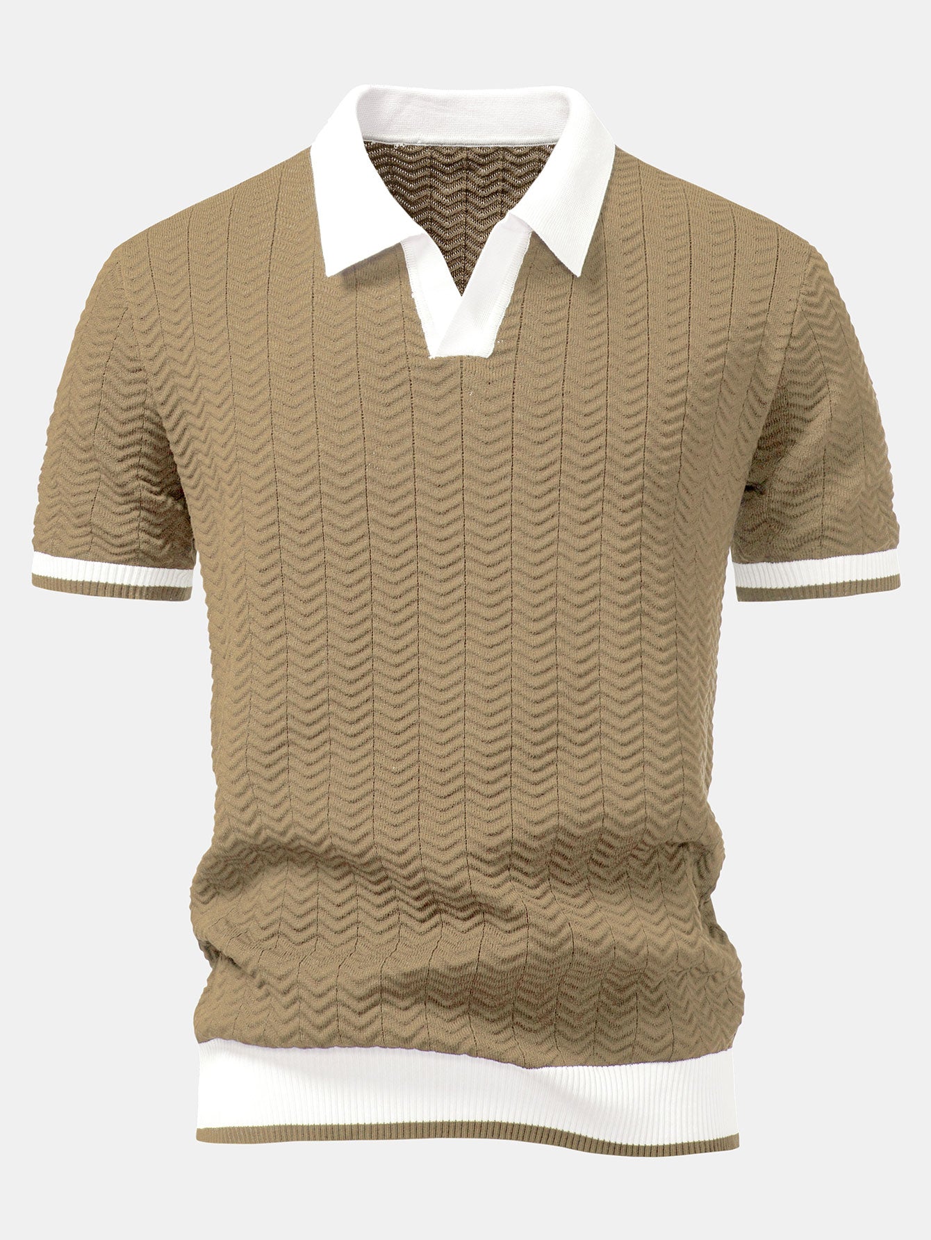 Set – V-výstřih polo svetr a rovné kalhoty