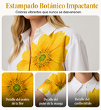 Dámský květinový dvoudílný set – oversize top a zkrácené kalhoty