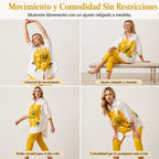 Dámský květinový dvoudílný set – oversize top a zkrácené kalhoty