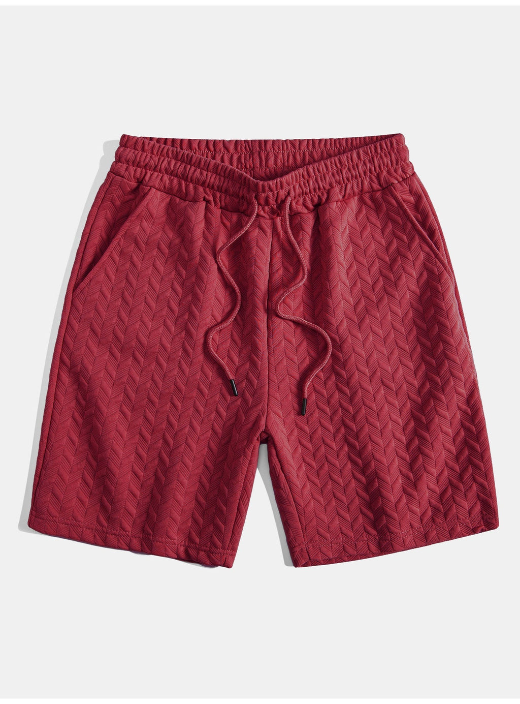 Set – geometrické jacquard polo a krátké kalhoty