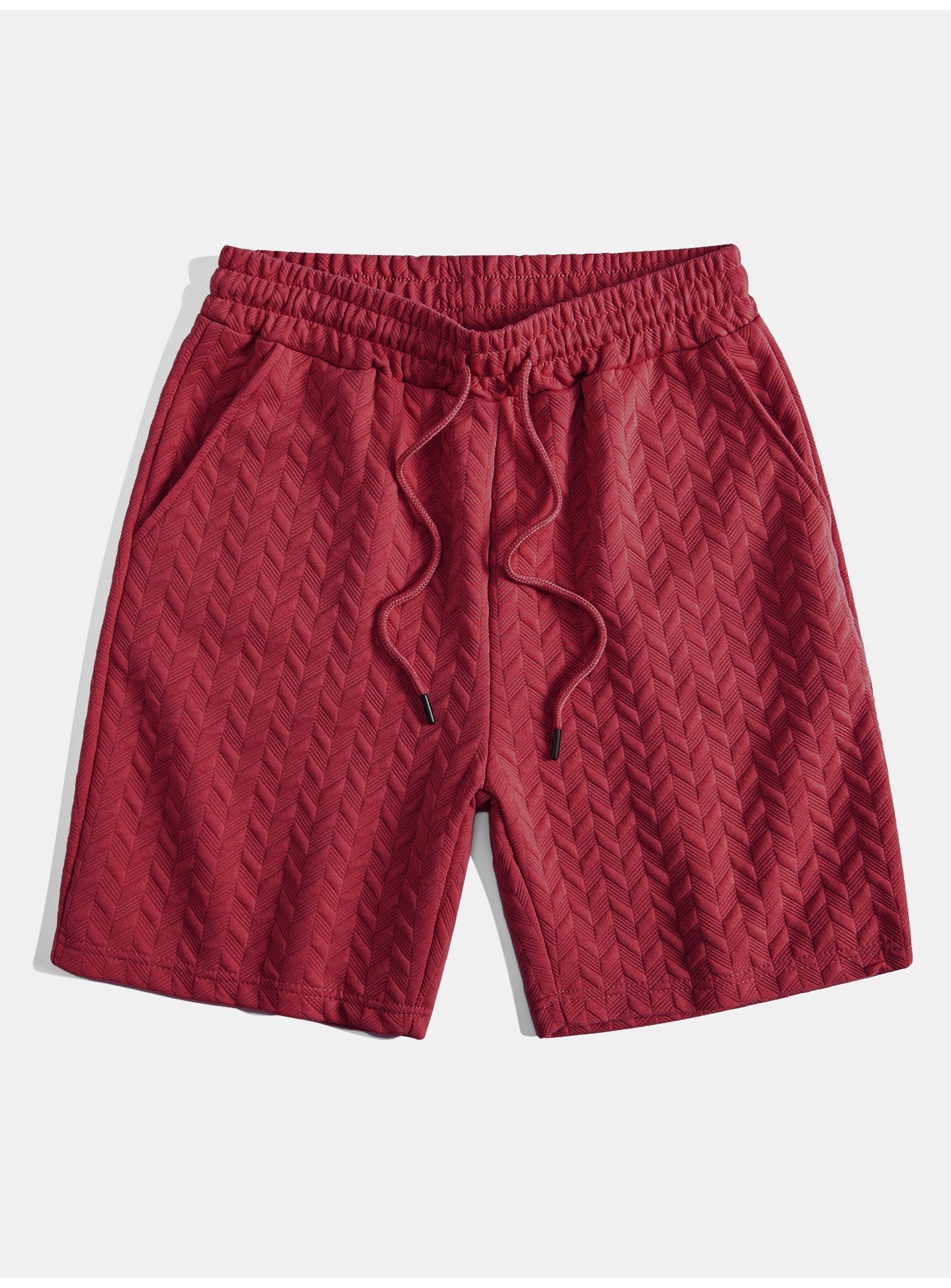 Set – geometrické jacquard polo a krátké kalhoty