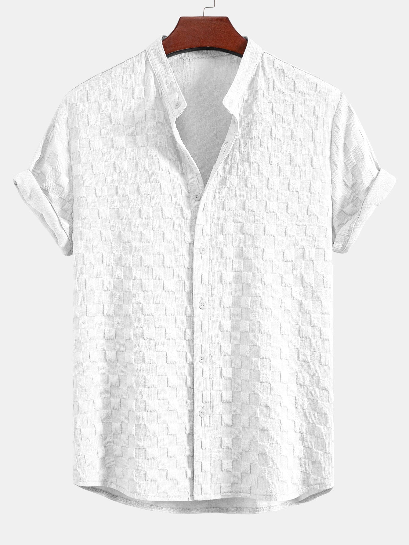 Set – košile a krátké kalhoty s kostkovaným jacquard vzorem