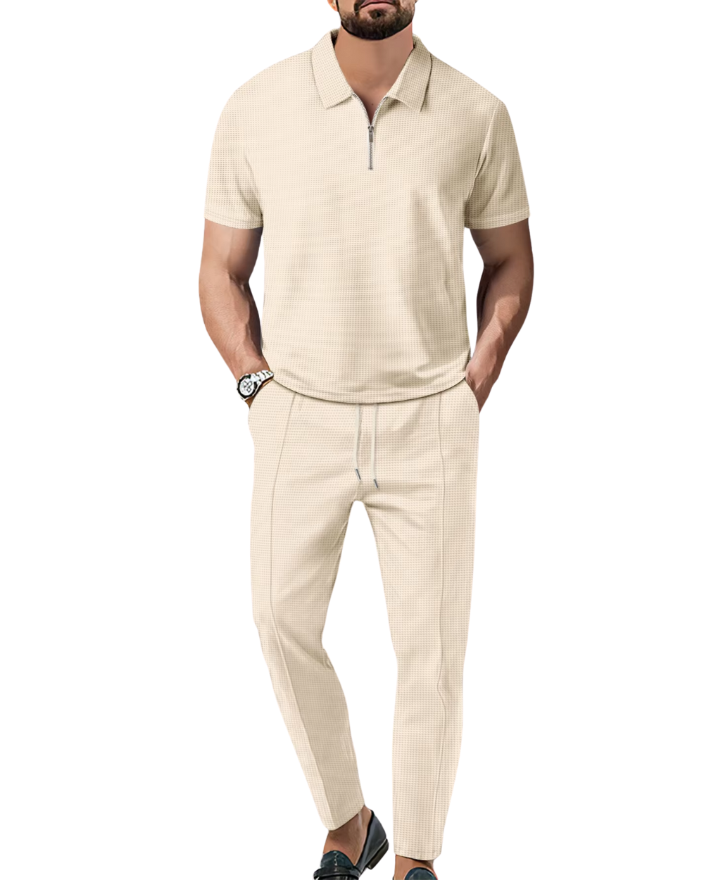 Elegantní dvoudílný set polo na zip