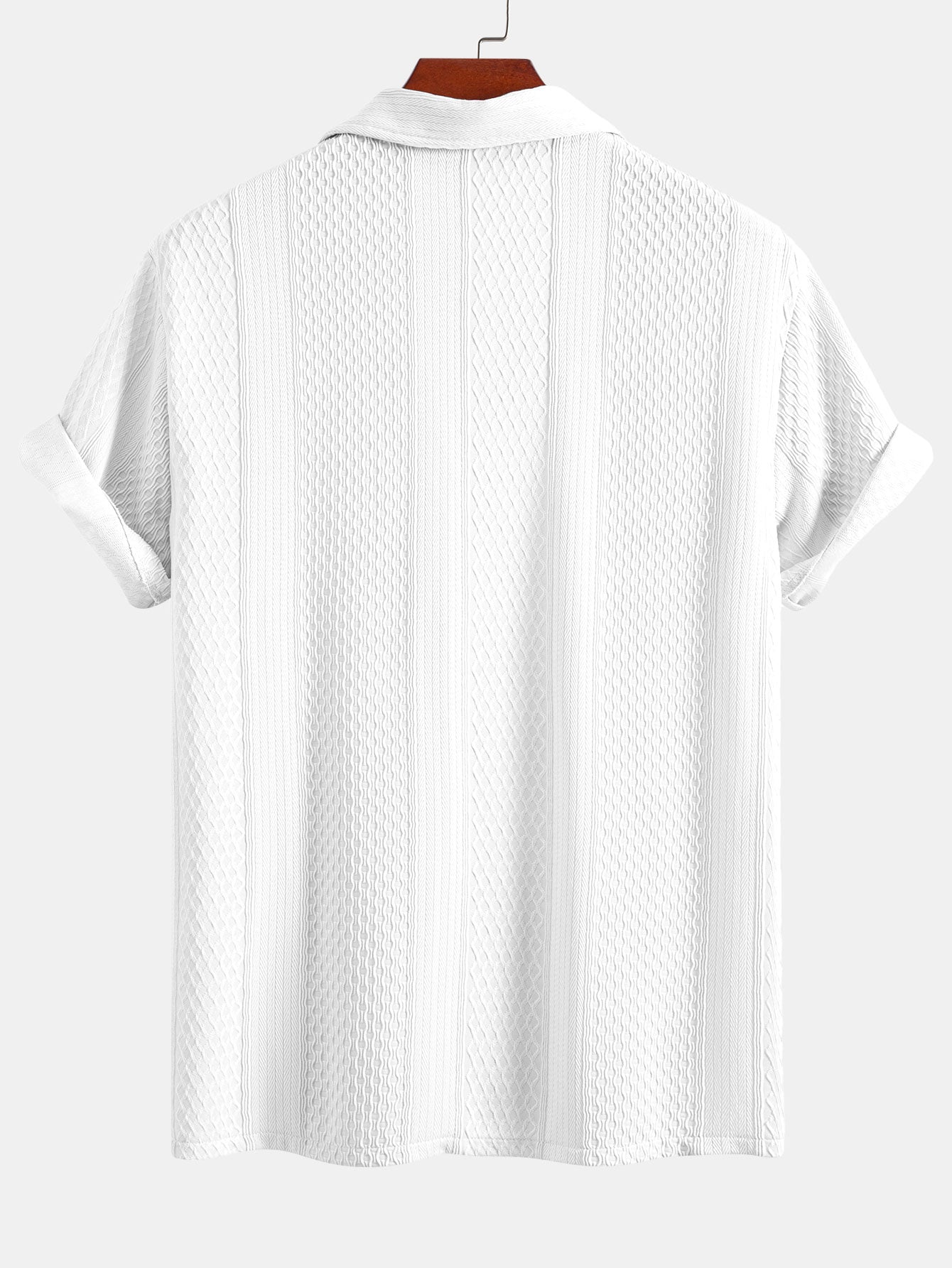 Set – geometrická jacquard košile a rovné kalhoty