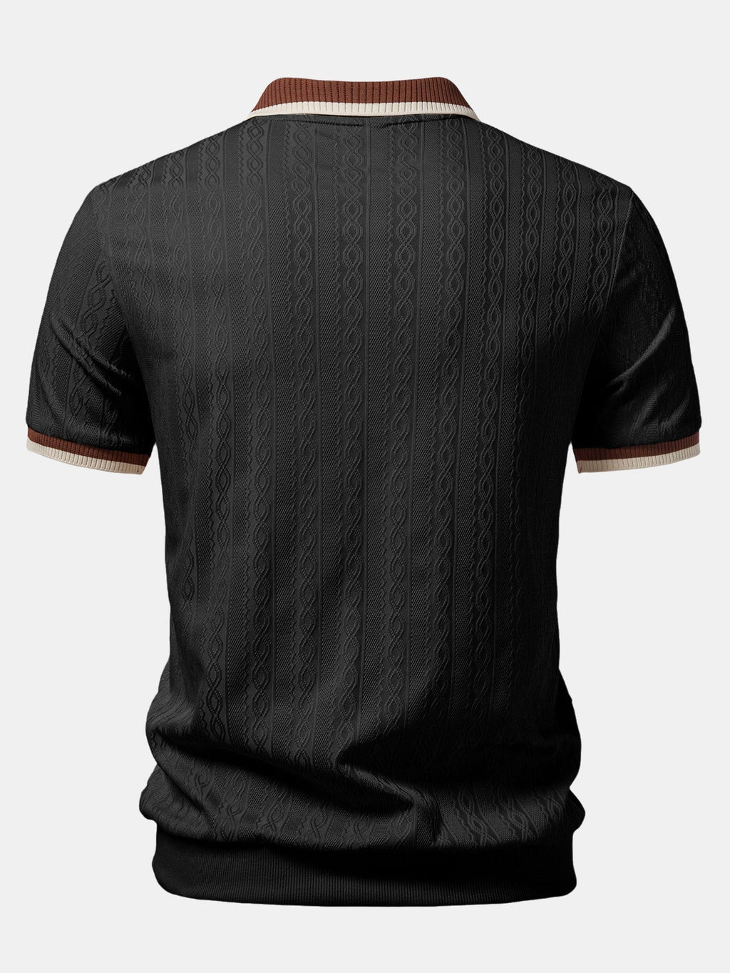 Set – polo pletené tričko na zip a slim kalhoty