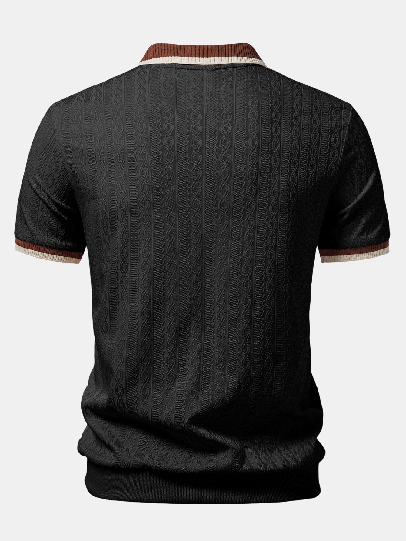 Set – polo pletené tričko na zip a slim kalhoty