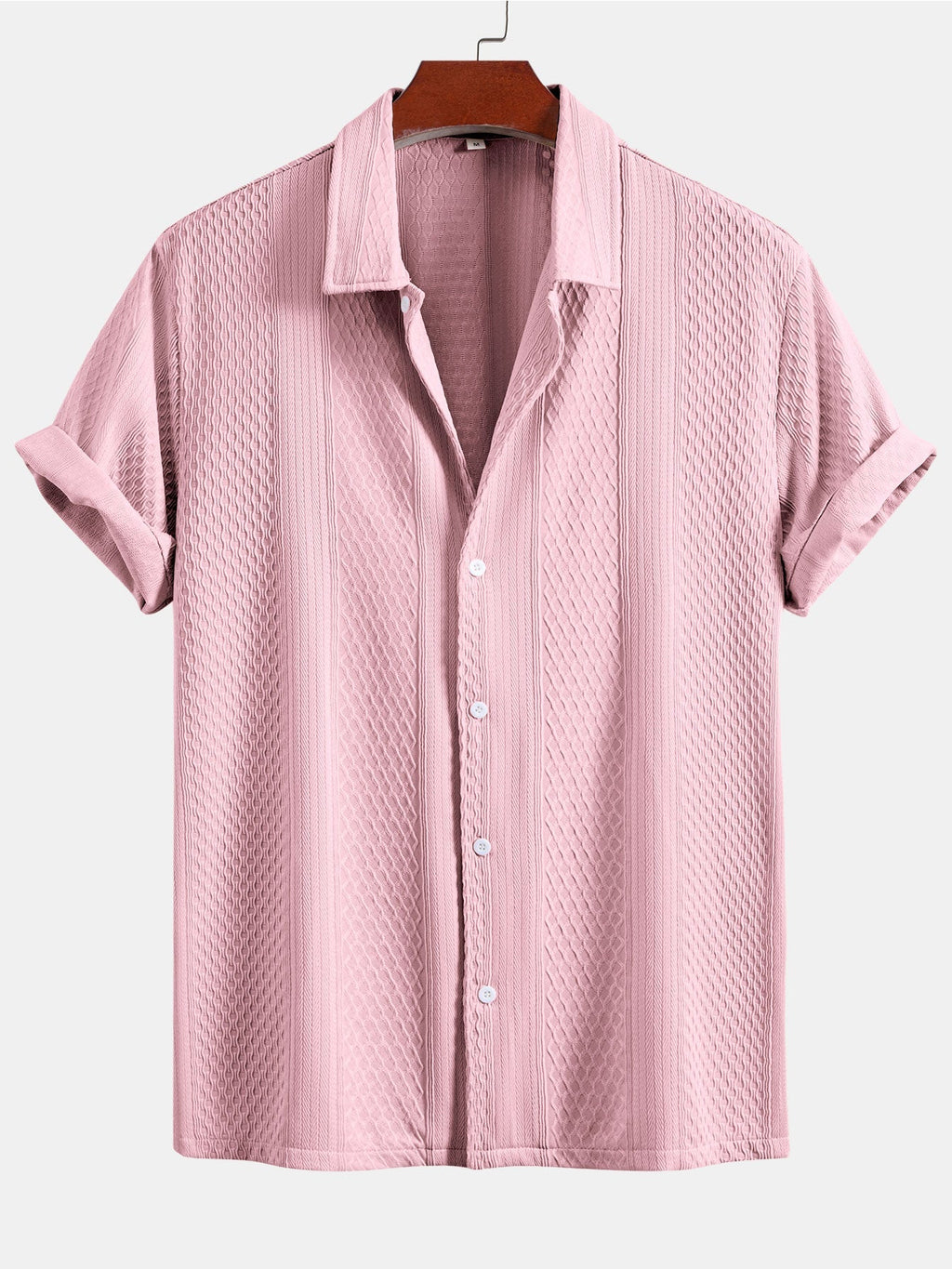 Set – geometrická jacquard košile a rovné kalhoty