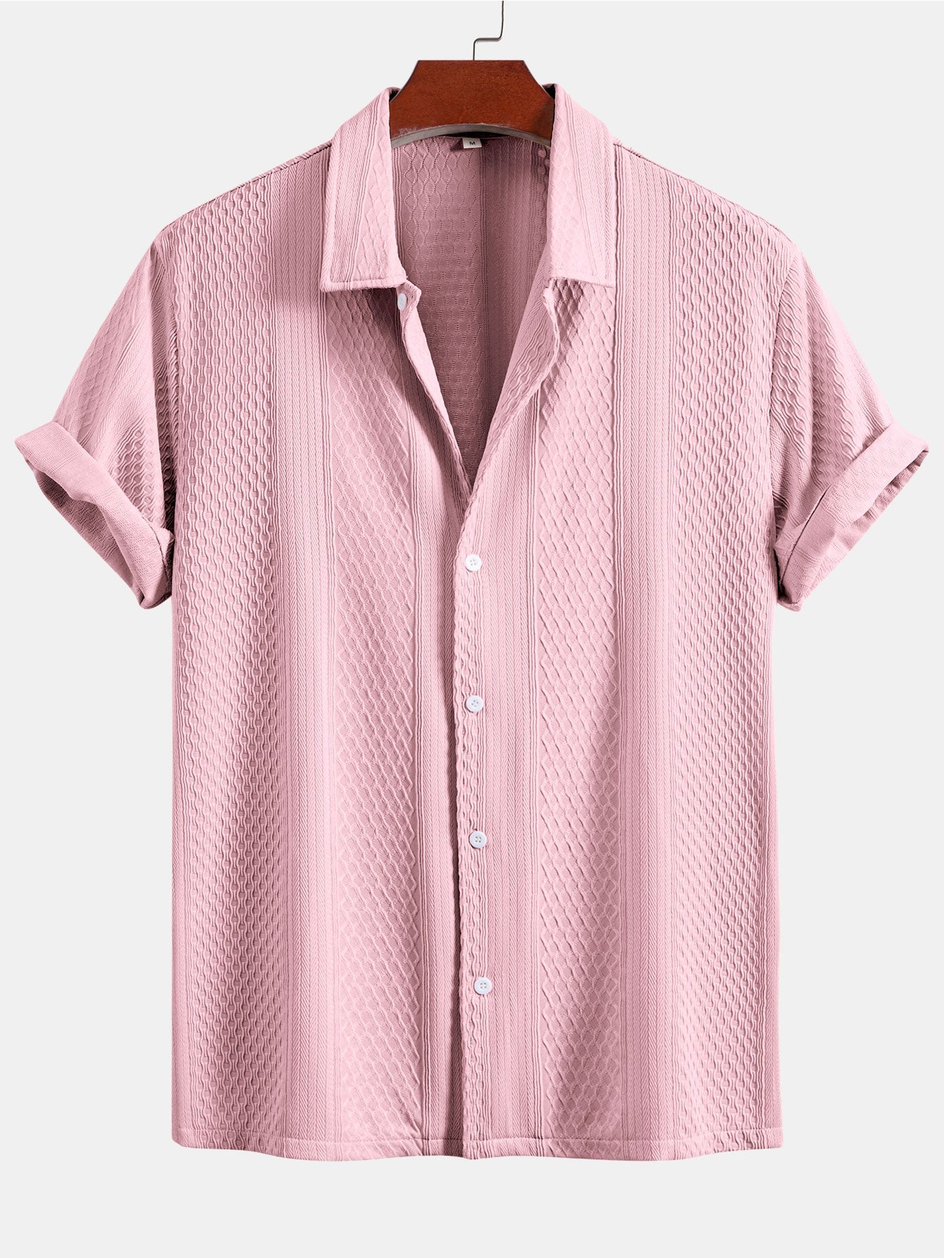 Set – geometrická jacquard košile a rovné kalhoty
