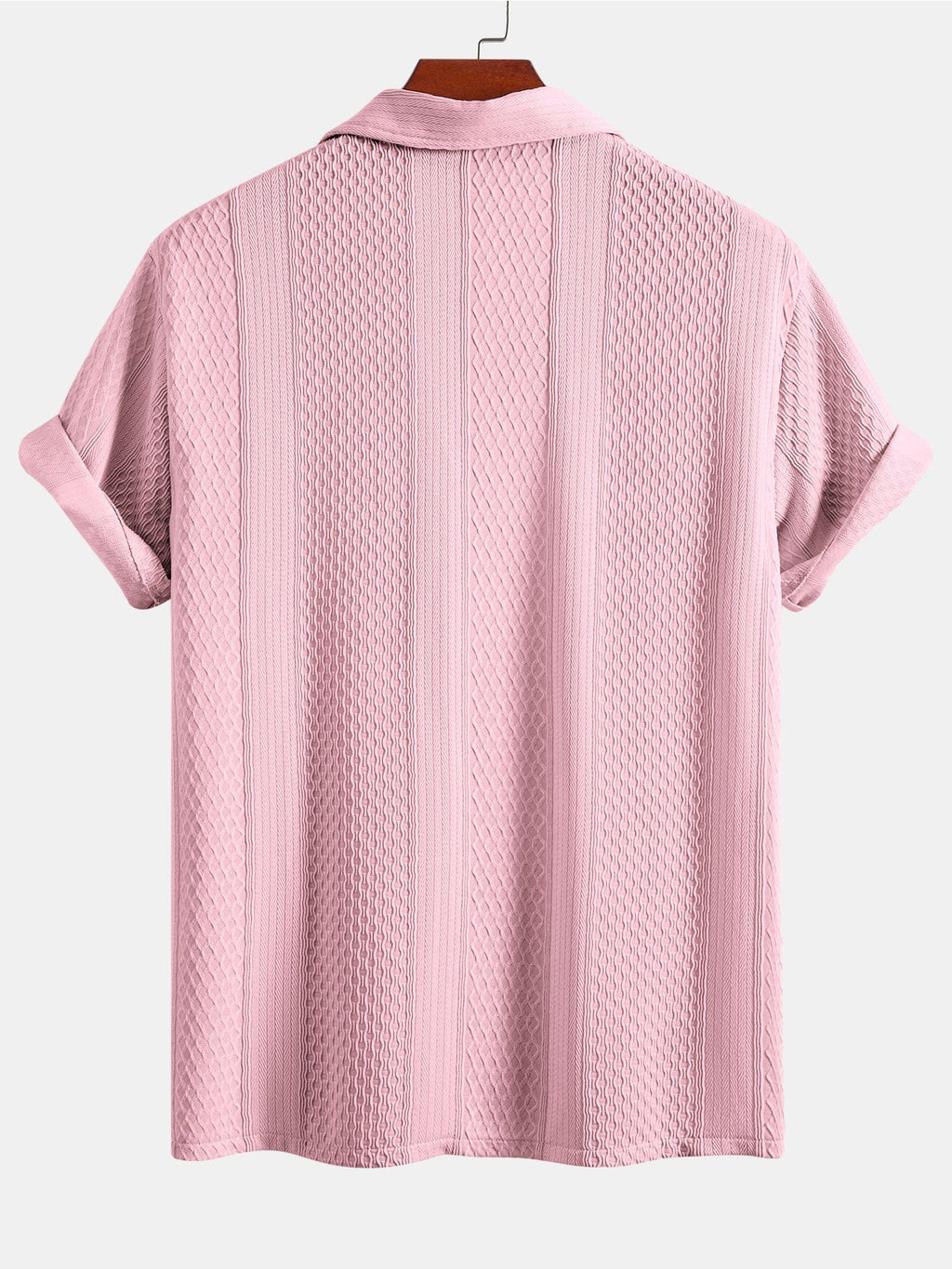 Set – geometrická jacquard košile a rovné kalhoty