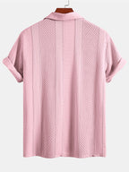 Set – geometrická jacquard košile a rovné kalhoty
