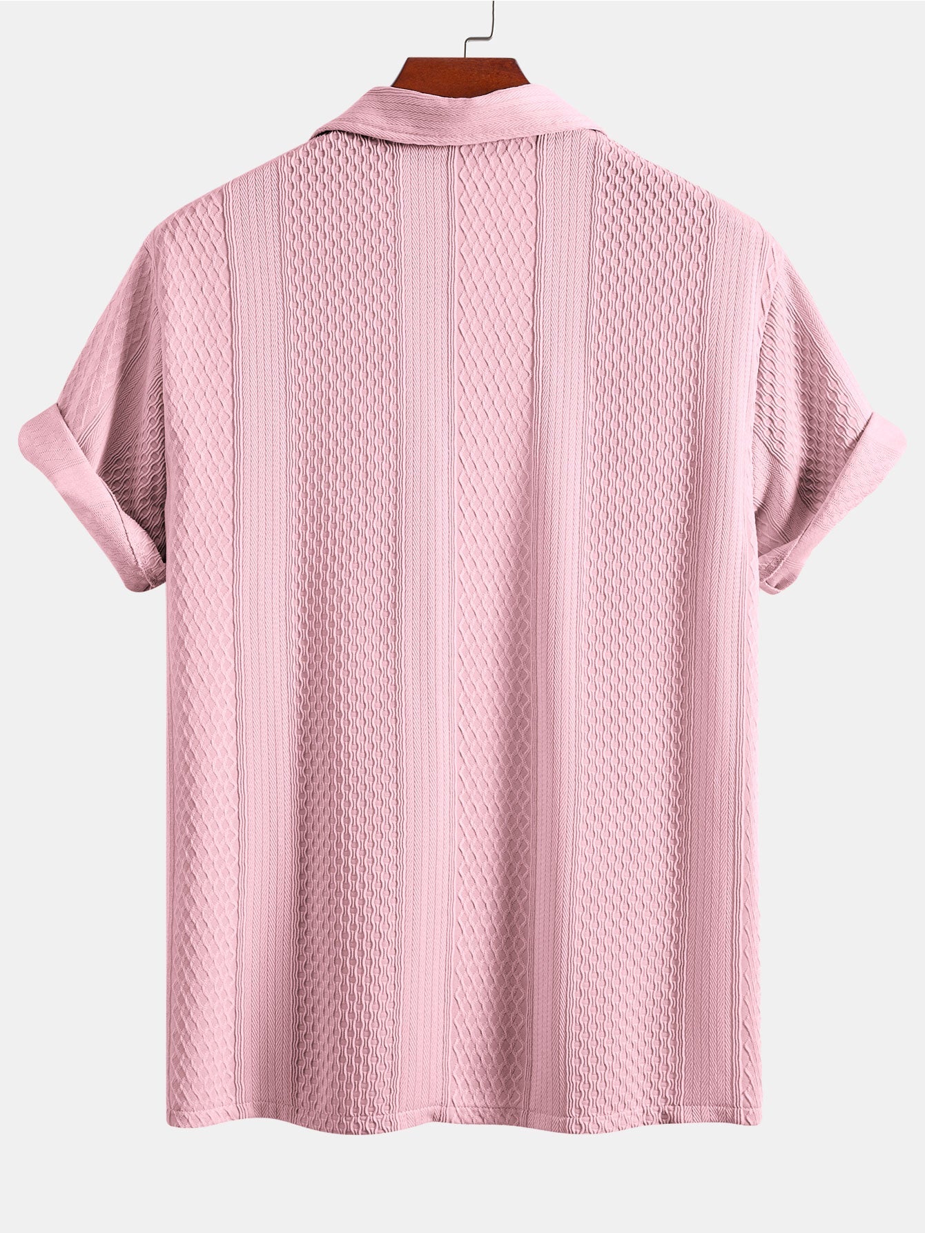 Set – geometrická jacquard košile a rovné kalhoty