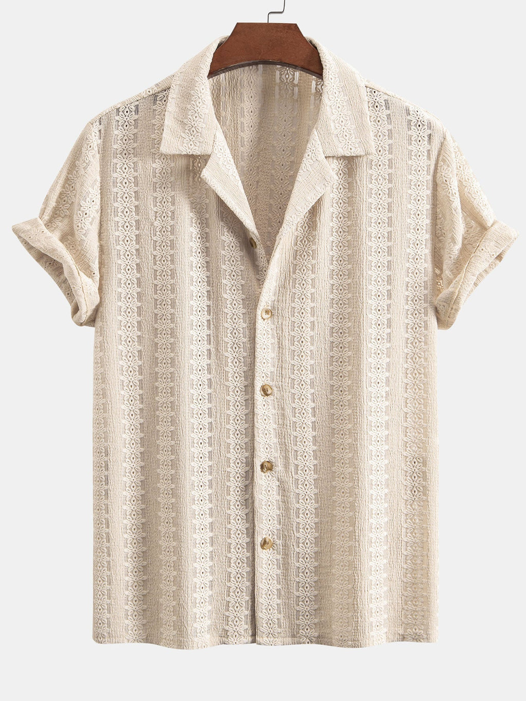 Set – kubánská jacquard košile s květinovým vzorem a rovné kalhoty