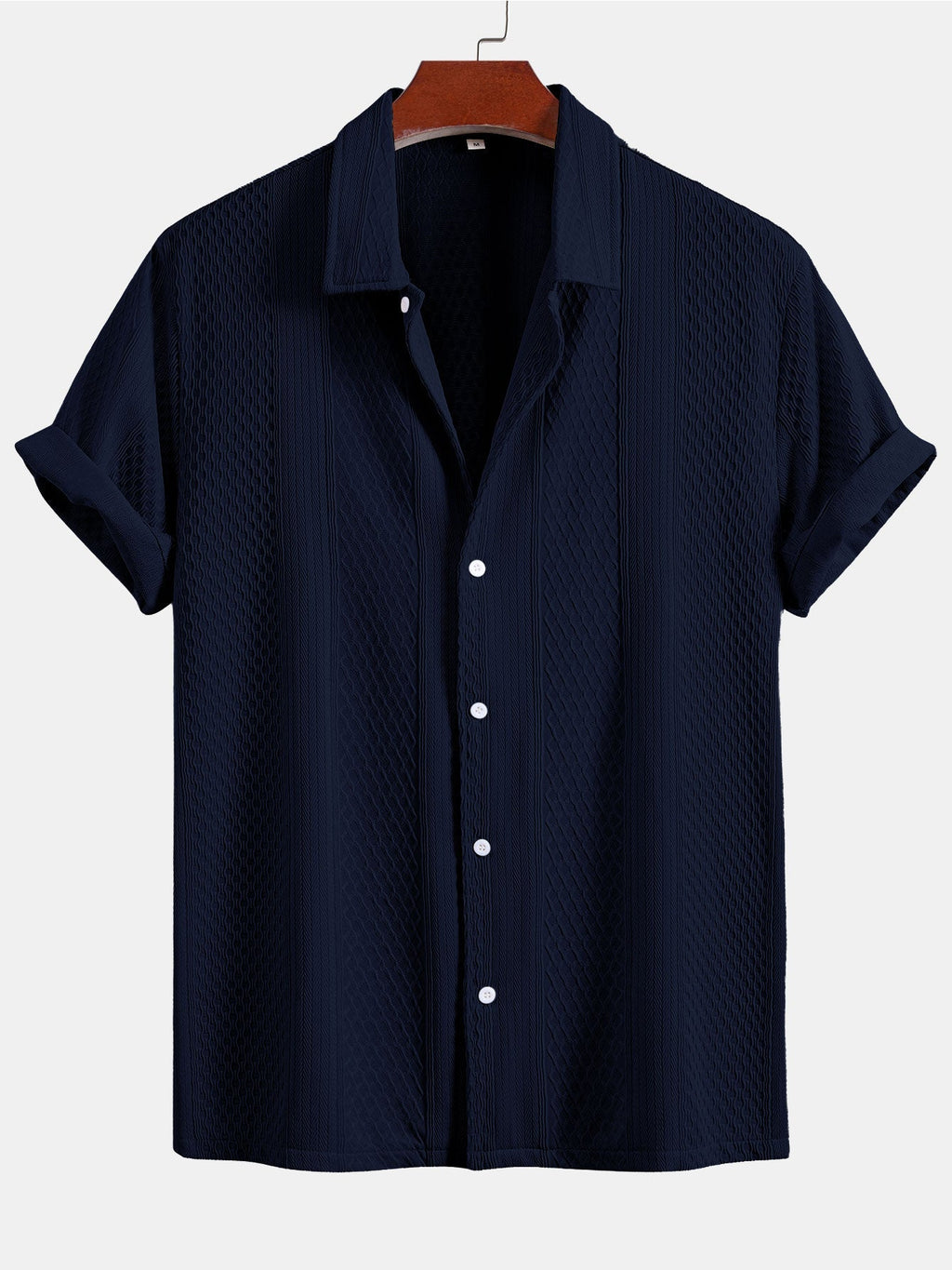 Set – geometrická jacquard košile a rovné kalhoty