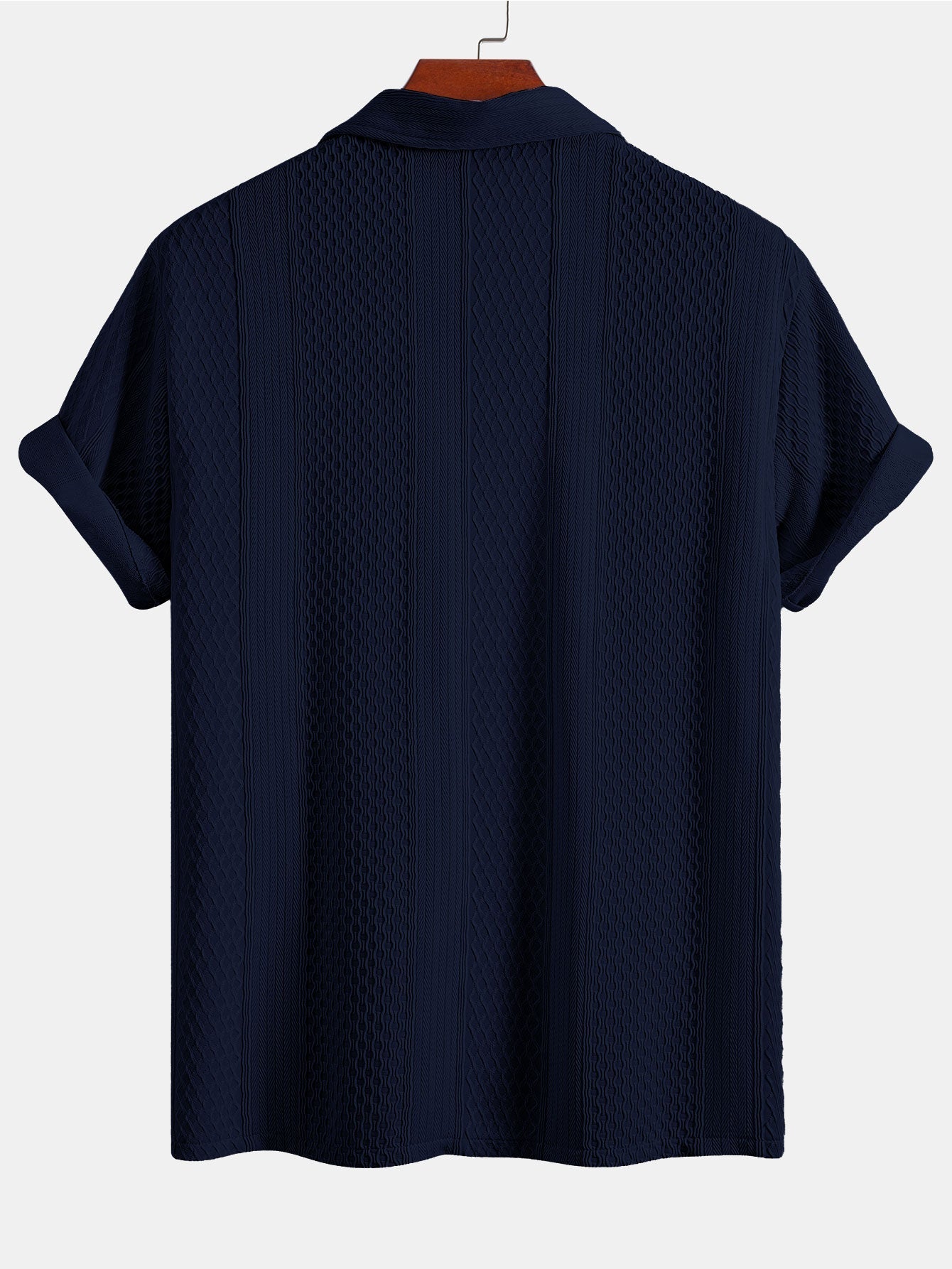 Set – geometrická jacquard košile a rovné kalhoty