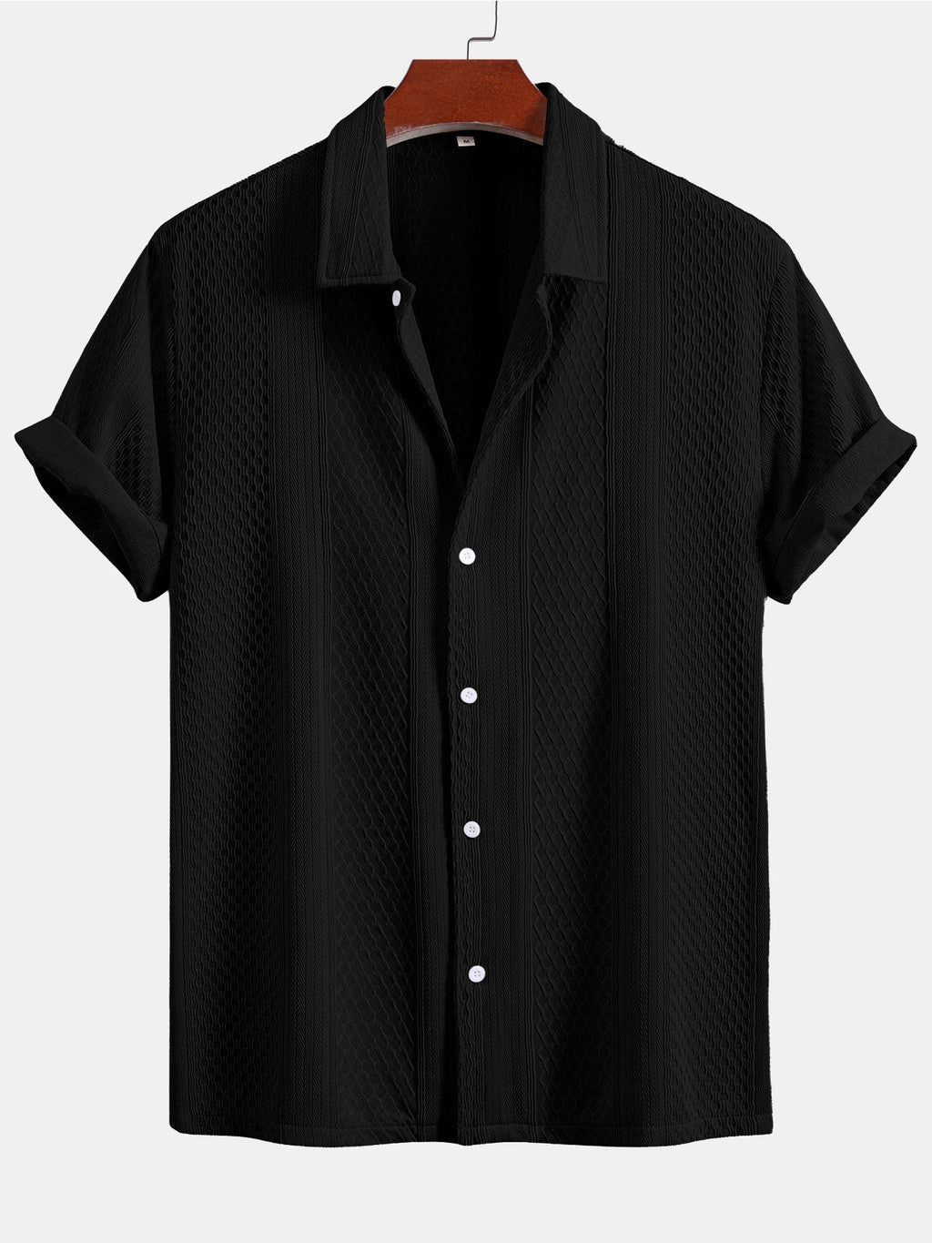 Set – geometrická jacquard košile a rovné kalhoty