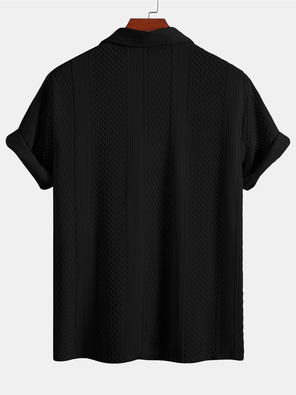 Set – geometrická jacquard košile a rovné kalhoty