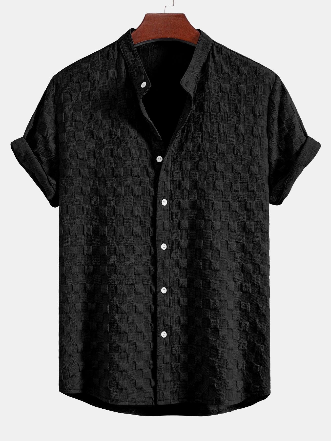 Set – košile a krátké kalhoty s kostkovaným jacquard vzorem