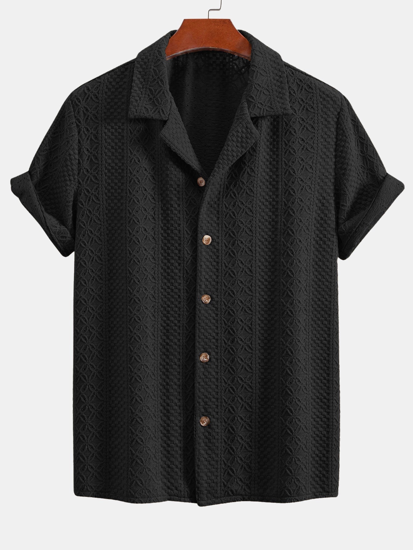 Set – kubánská jacquard košile s květinovým vzorem a rovné kalhoty