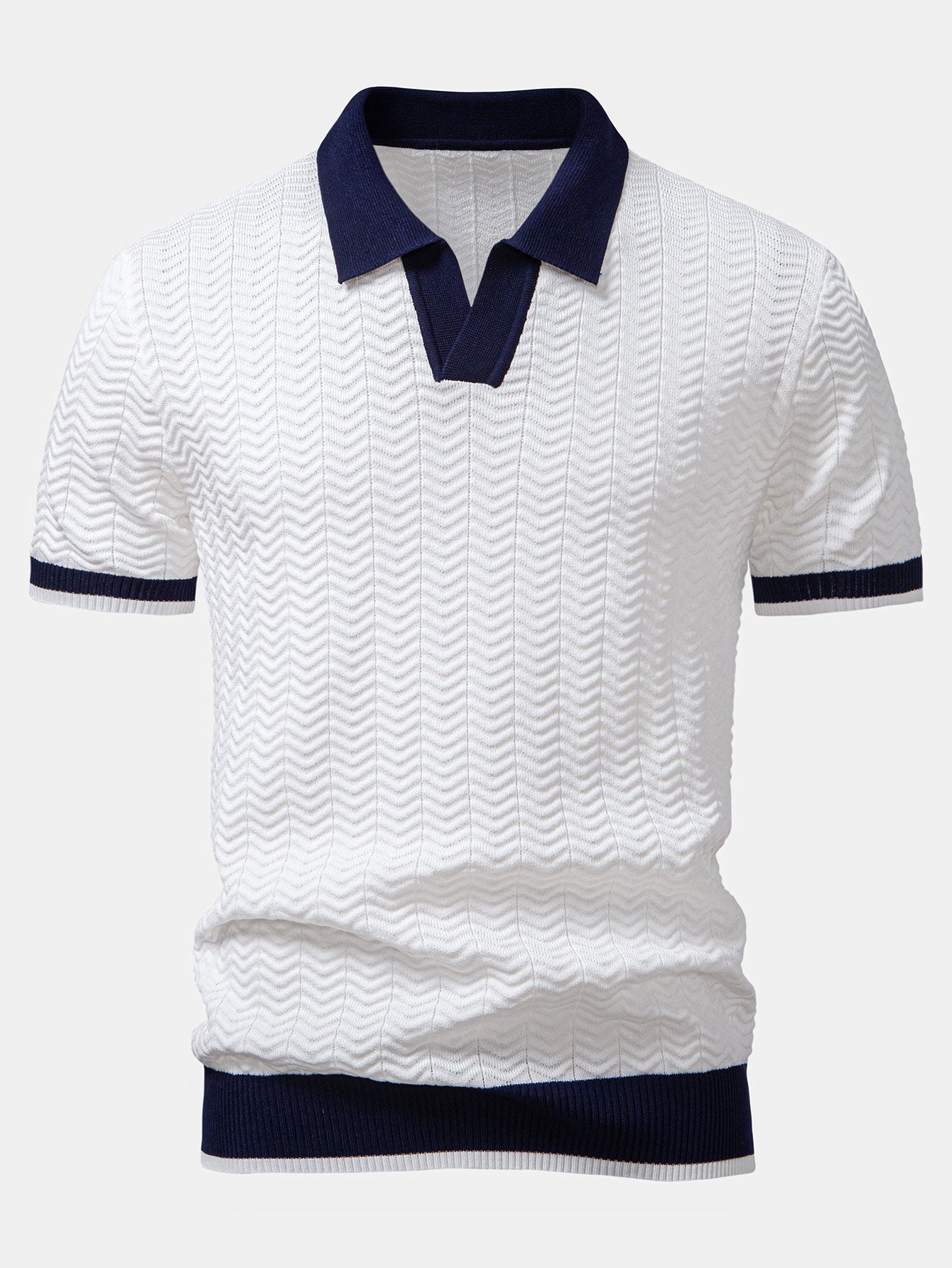 Set – V-výstřih polo svetr a rovné kalhoty