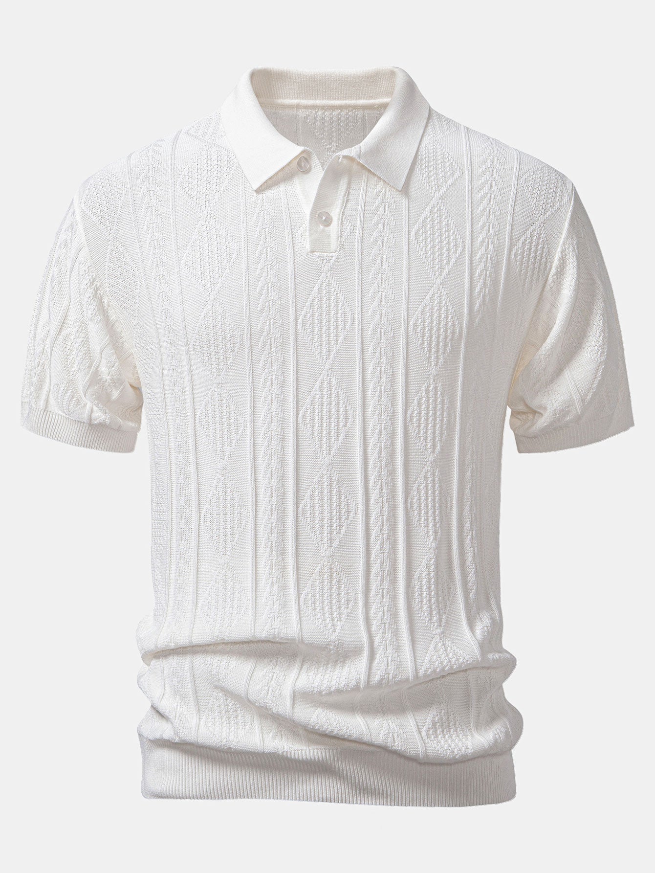 Set – jacquard polo svetr a slim tapered kalhoty