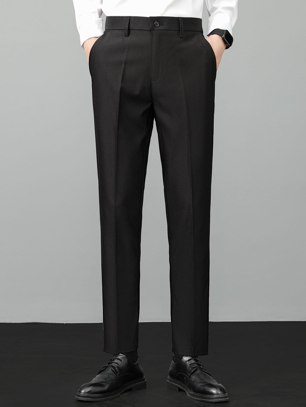 Set – polo pletené tričko na zip a slim kalhoty
