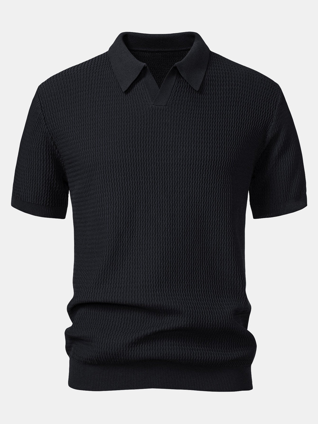 Set – pletené jacquard polo a slim tapered kalhoty