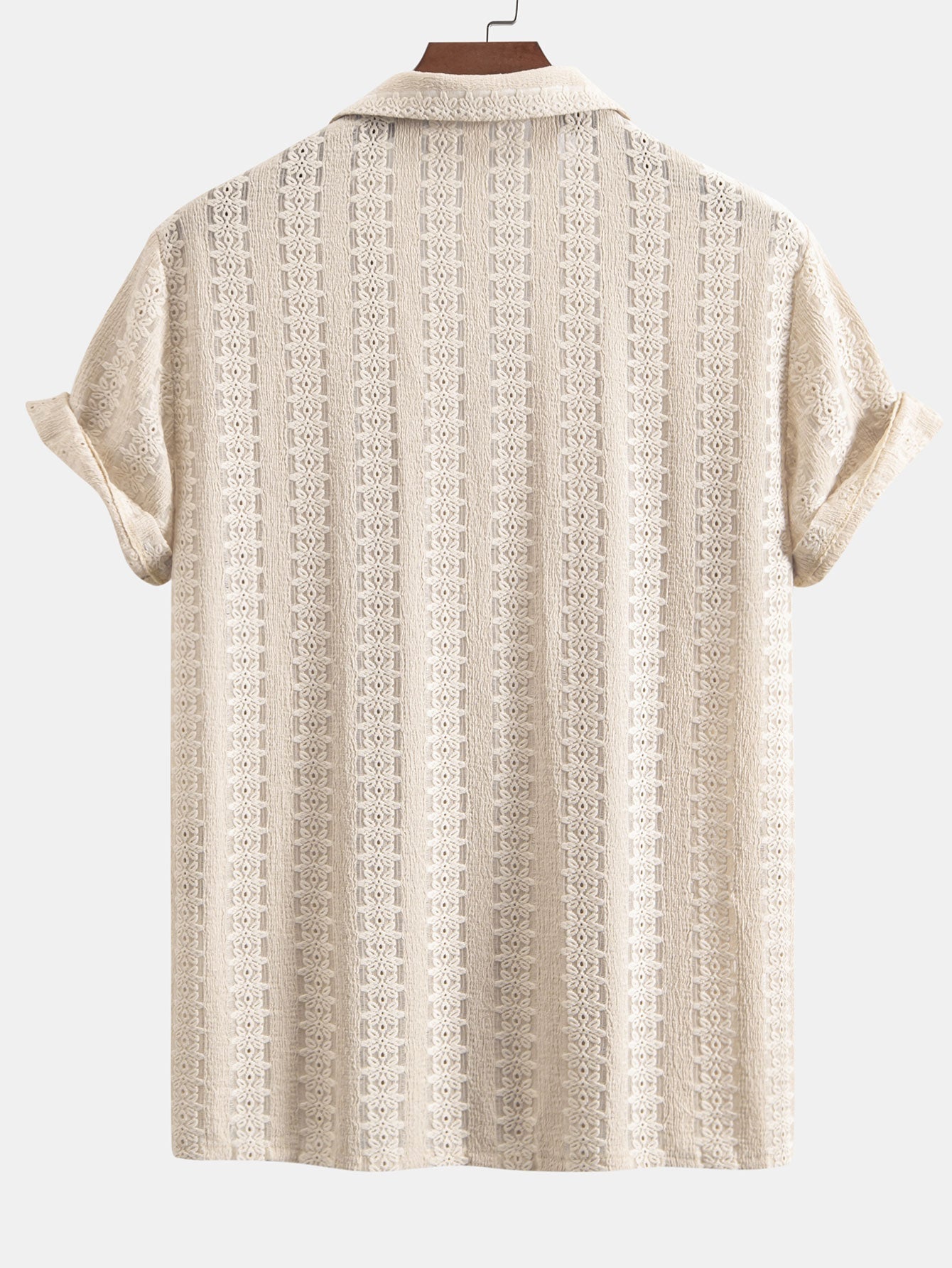 Set – kubánská jacquard košile s květinovým vzorem a rovné kalhoty