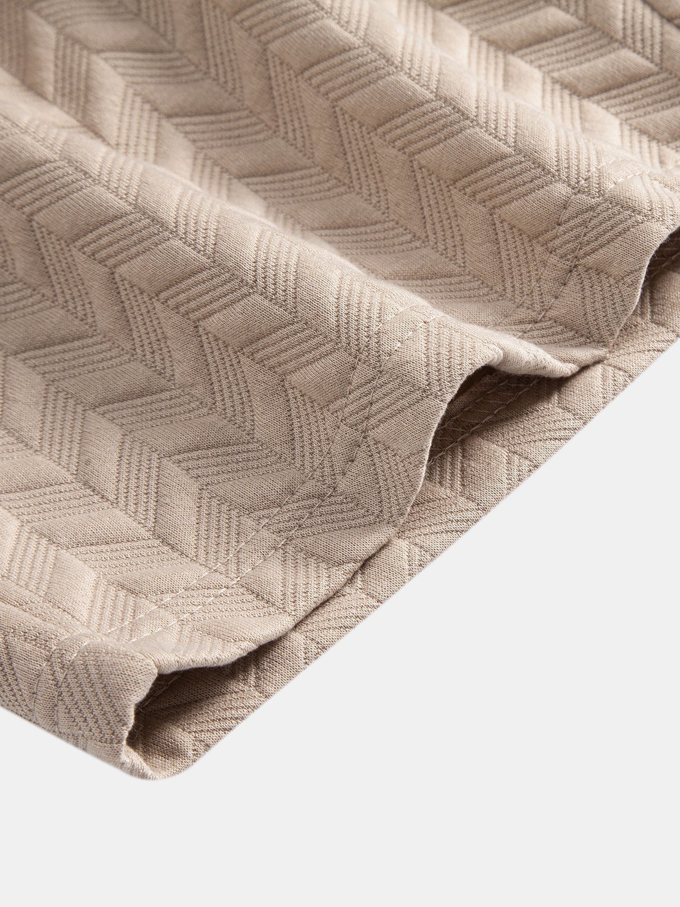 Set – geometrické jacquard polo a krátké kalhoty