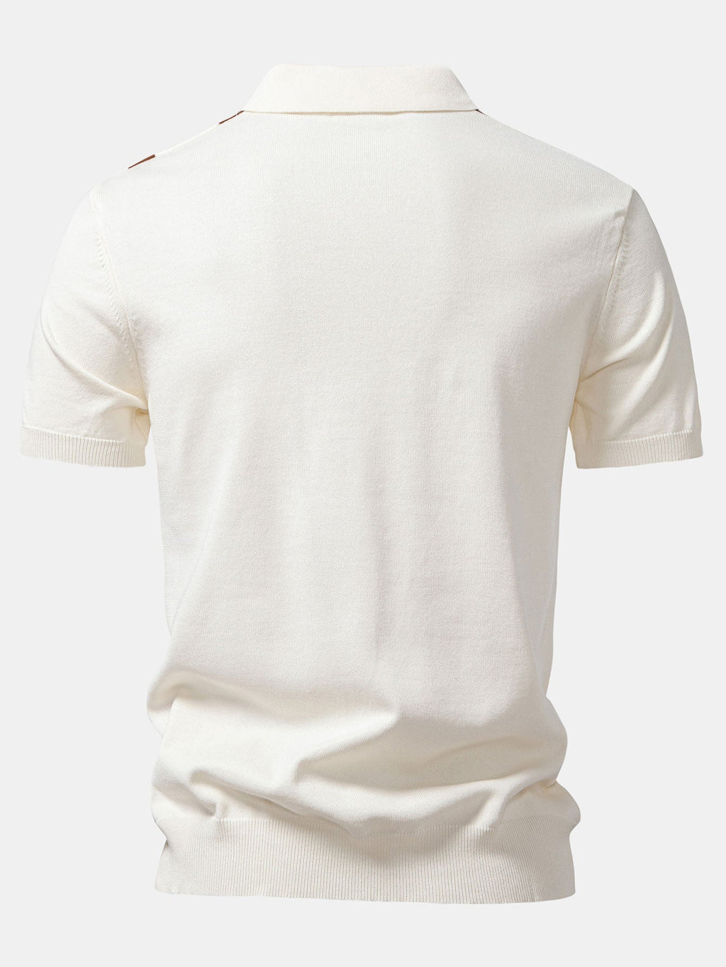 Set – geometrický jacquard polo a slim fit kalhoty