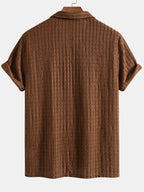 Set – kubánská jacquard košile a rovné zmačkané kalhoty