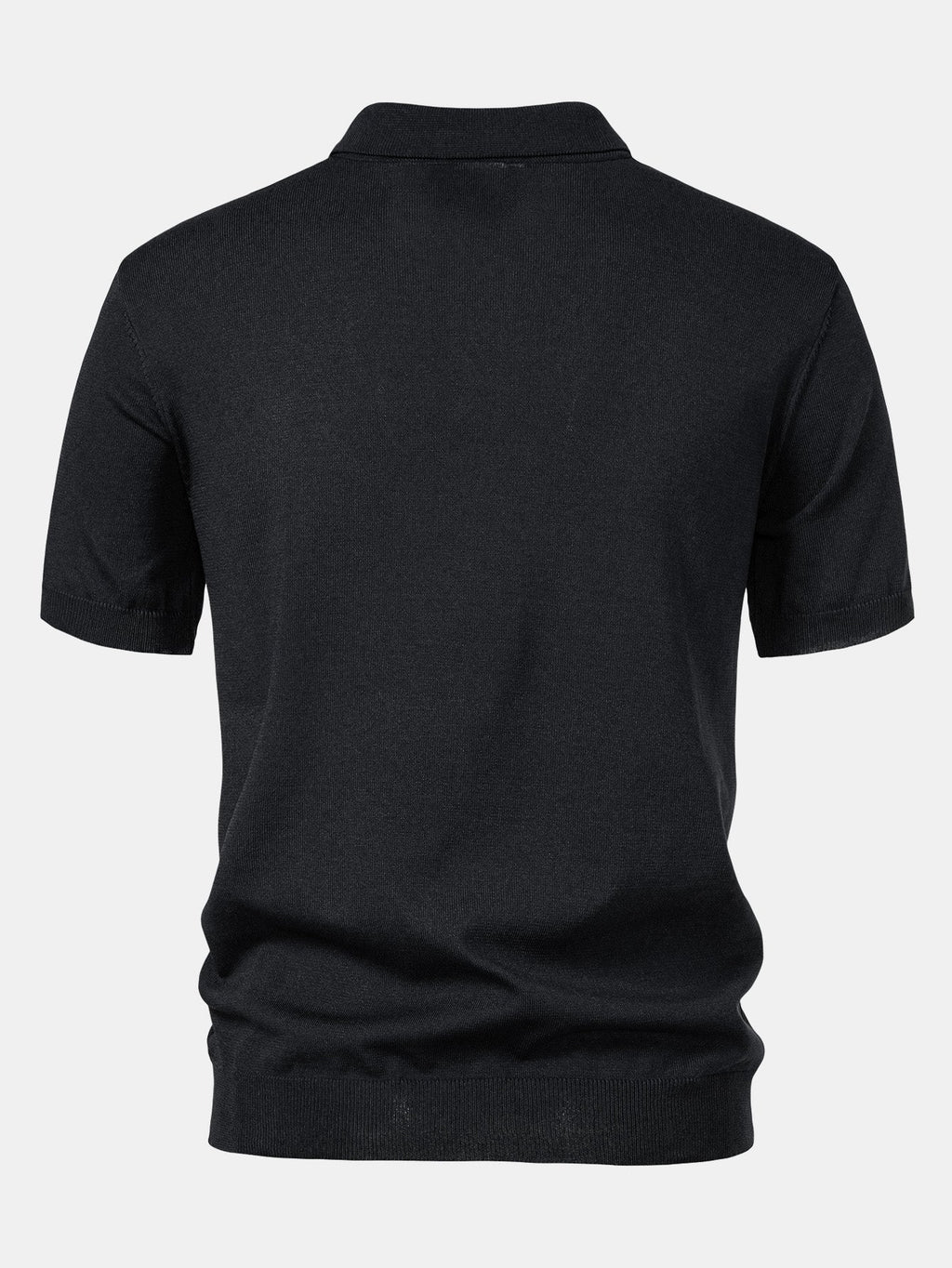 Set – pruhované jacquard polo pletené tričko a rovné kalhoty