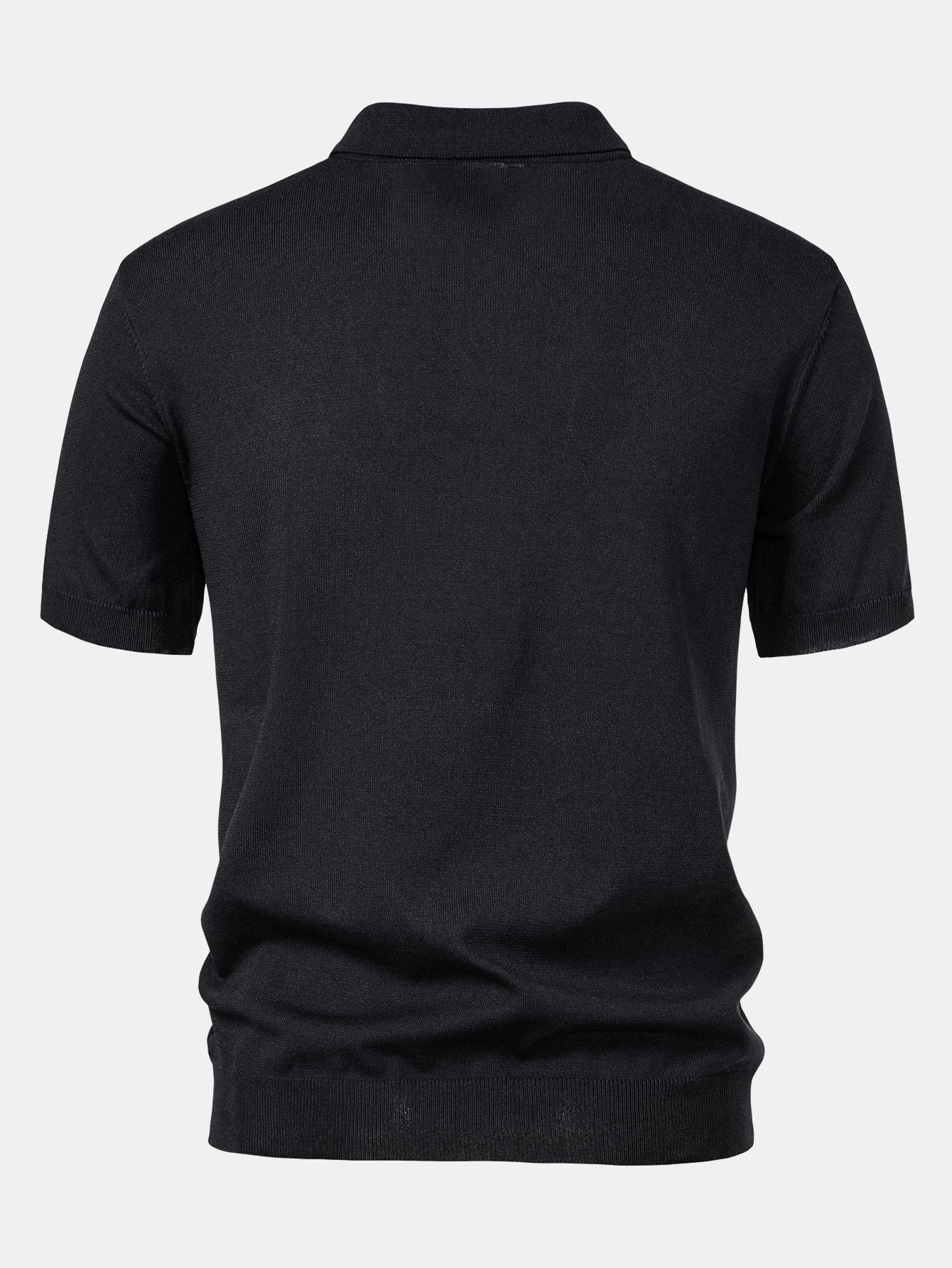 Set – pruhované jacquard polo pletené tričko a rovné kalhoty