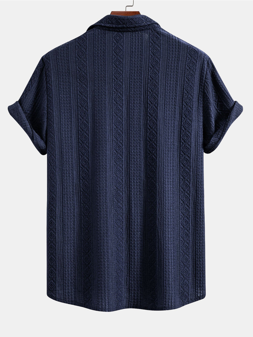 Set – geometrická jacquard košile a rovné kalhoty