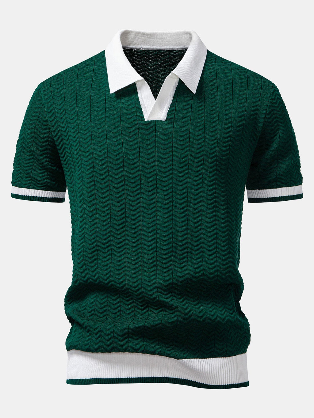 Set – V-výstřih polo svetr a rovné kalhoty