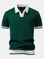 Set – V-výstřih polo svetr a rovné kalhoty