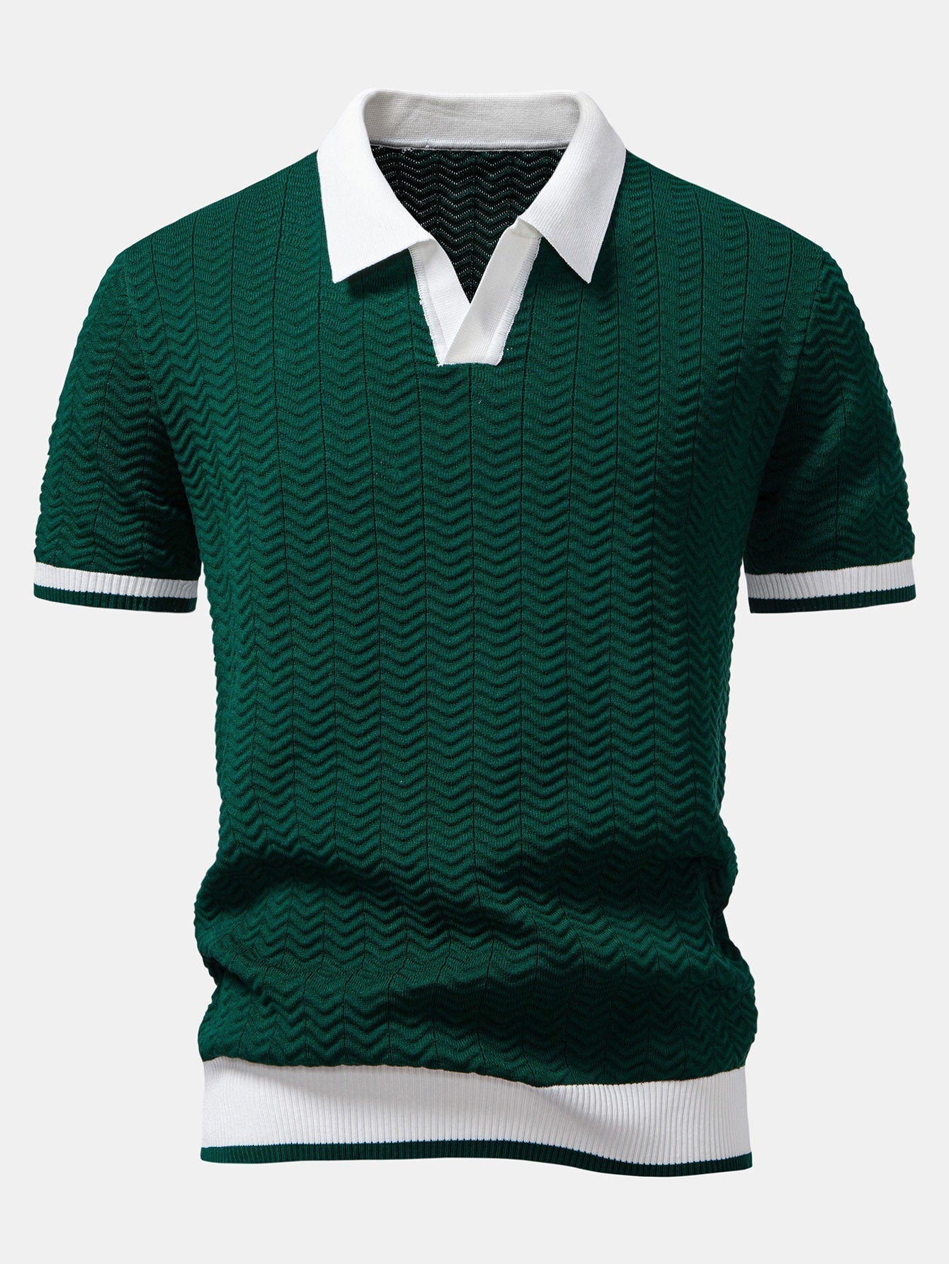 Set – V-výstřih polo svetr a rovné kalhoty