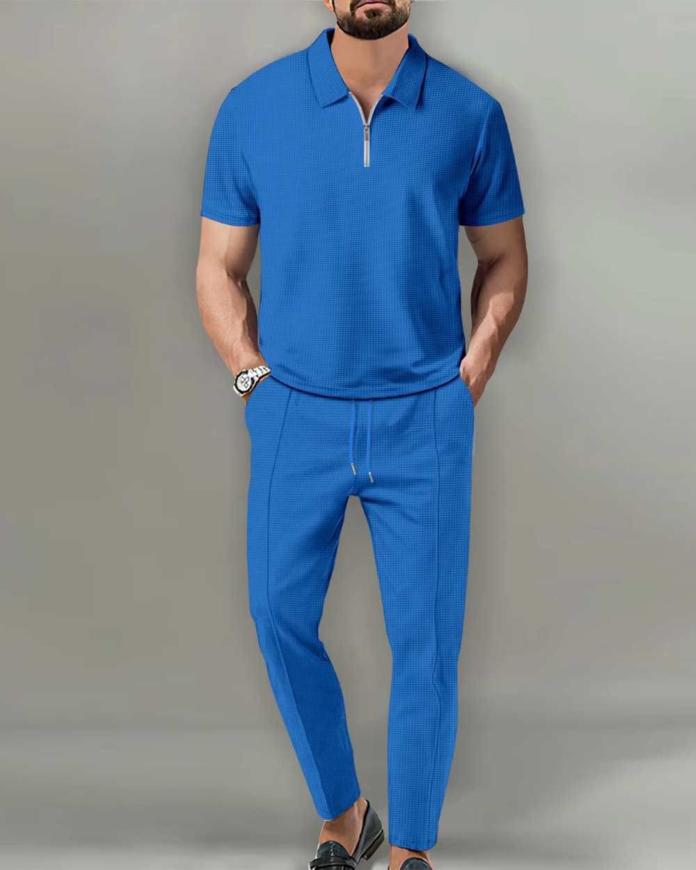 Elegantní dvoudílný set polo na zip