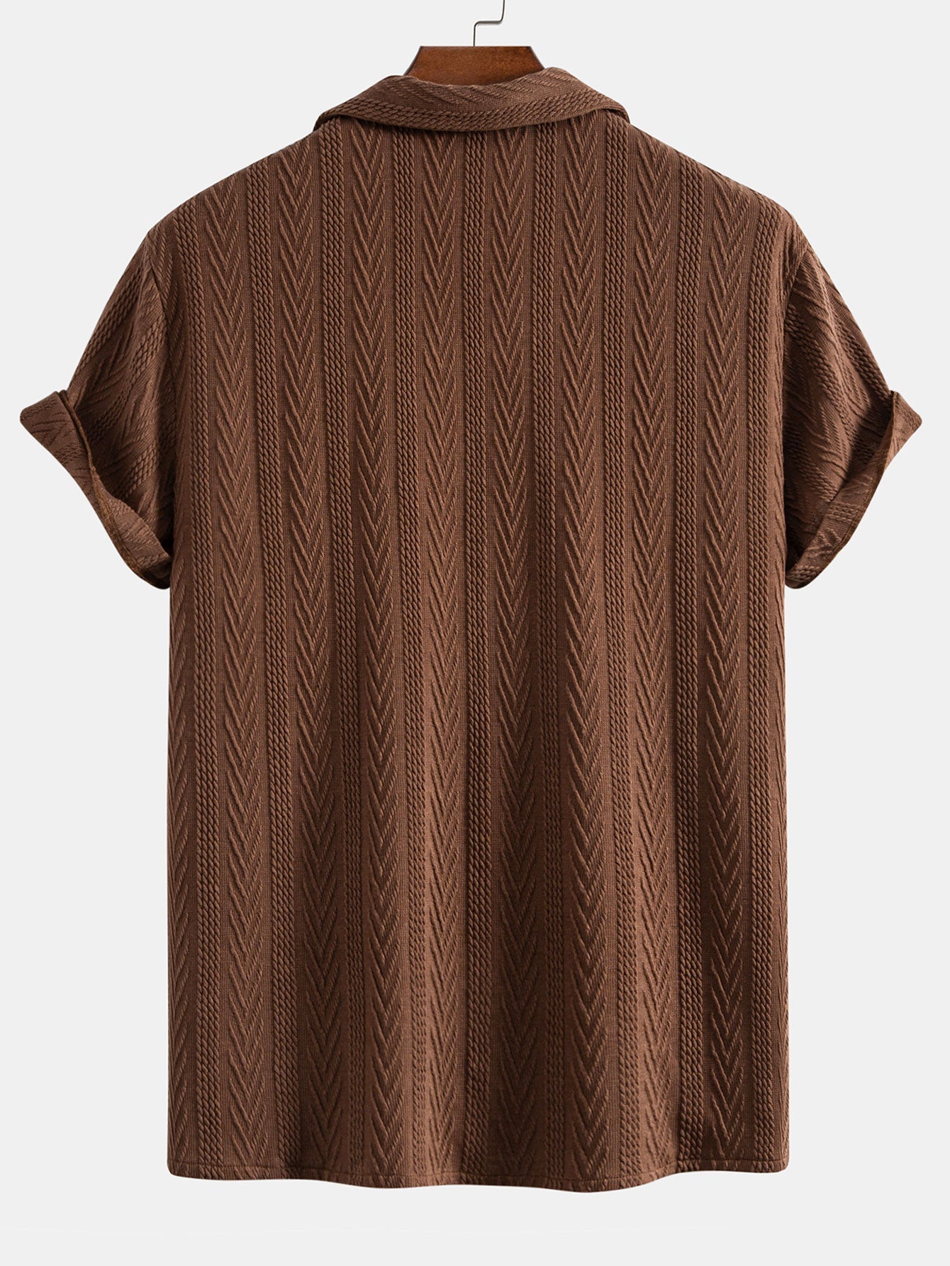 Set – kubánská jacquard košile a rovné casual kalhoty