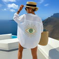 Casual halenka Ibiza styl s vyšívaným detailem na zádech