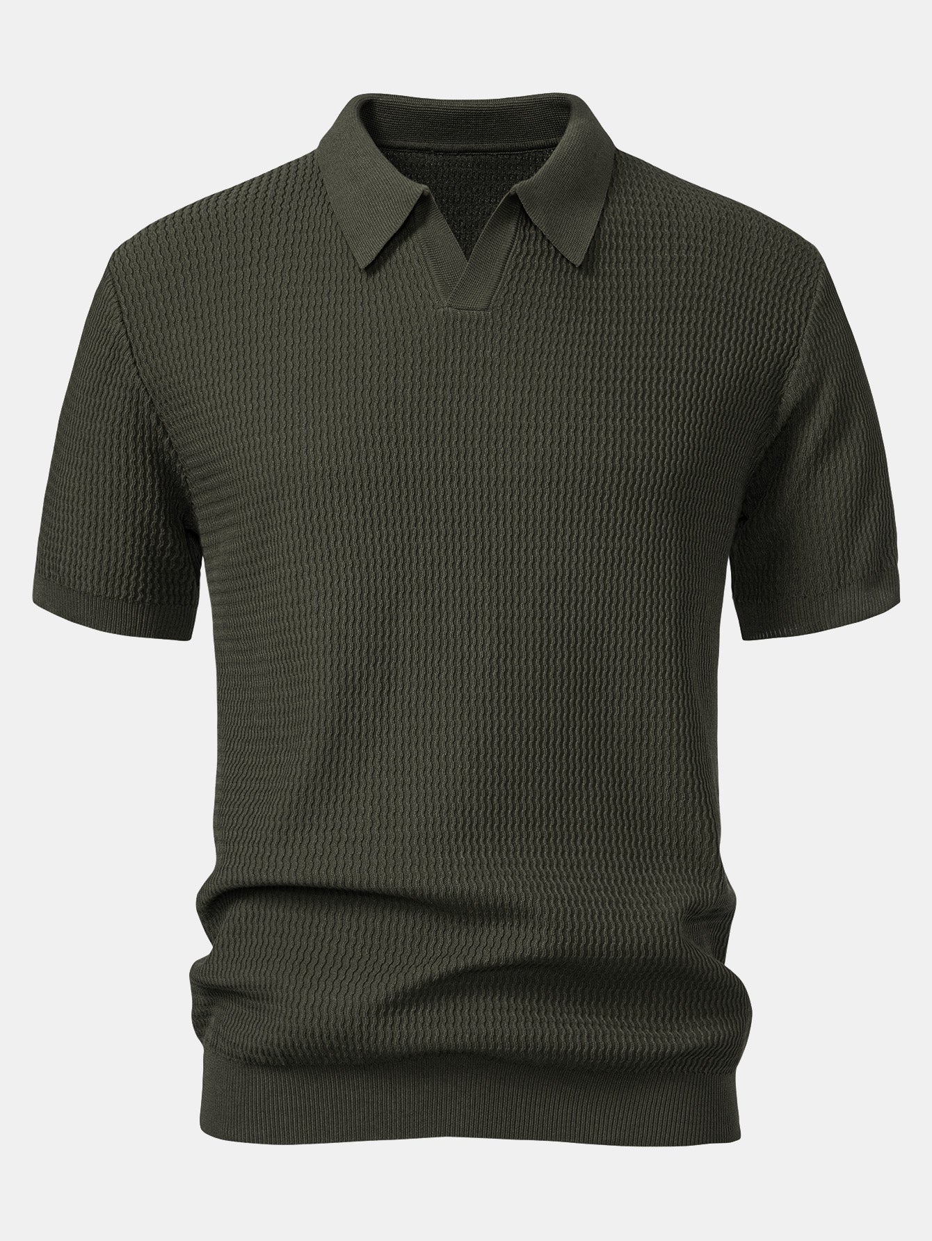 Set – pletené jacquard polo a slim tapered kalhoty